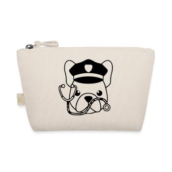 Frenchie Doctor Head Outline - Organic Pouch - nature - Front