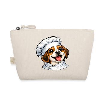 Cute Chef Dog Cartoon Motif - Organic Pouch - nature - Front