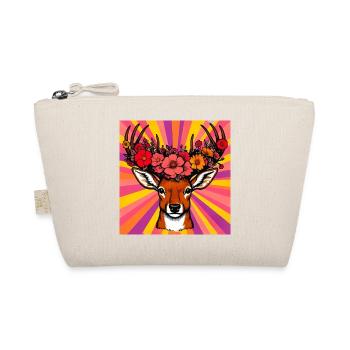 Deer with Flowers - Organic Pouch - nature - Front