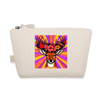 Deer with Flowers - Organic Pouch - nature - Front
