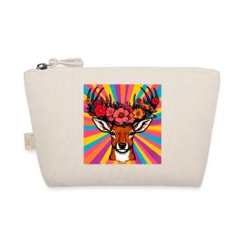 Deer with Flowers - Organic Pouch - nature - Front