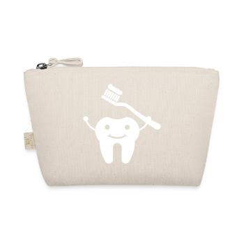Tooth with toothbrush - Organic Pouch - nature - Front