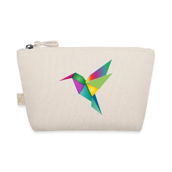 Colorful Origami Hummingbird Geometry Motif - Organic Pouch - nature - Front