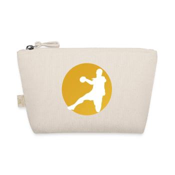 Gelbe Basketball Silhouette - Bio-Täschchen - Natur - Vorne