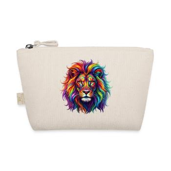Rainbow lion / lion in rainbow colors - Organic Pouch - nature - Front