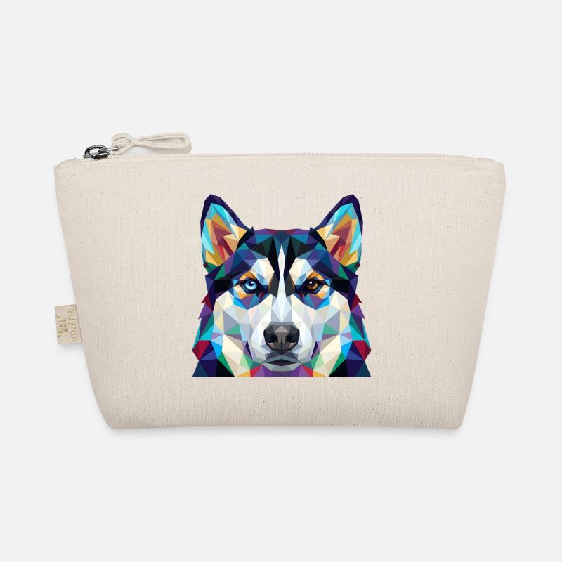 Geometrisch-Husky-Heterochromie-Pop-Art Bio-Täschchen