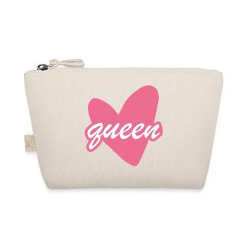 Queen Heart Script Herz Girl - Organic Pouch - nature - Front