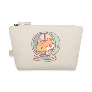 Cute Hamster Running on Wheel - Organic Pouch - nature - Front