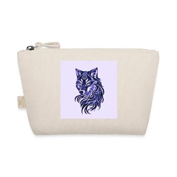 Wolf's line art in blue - Organic Pouch - nature - Front