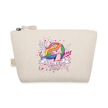 Schulkind Unicorn Regenbogen  - Bio-Täschchen - Natur - Vorne