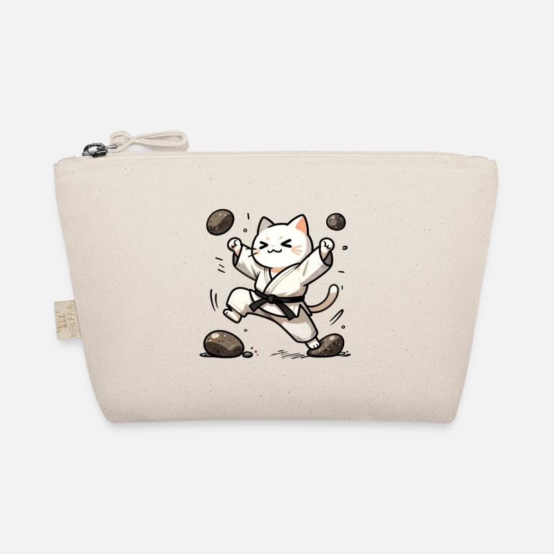 Karate Cat in White Gi Organic Pouch