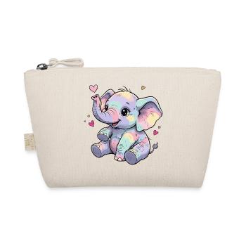 Cœur câlin d’éléphant pastel - Trousse biologique - nature - Devant