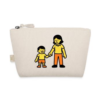 Kindergarten teacher child hand logo - Organic Pouch - nature - Front