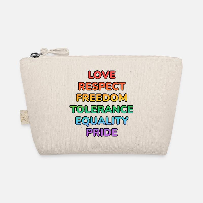 Pride Values Rainbow Text Organic Pouch