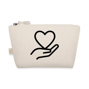 Hand Herz - Bio-Täschchen - Natur - Vorne