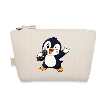 Süßer Pinguin Sänger Karaoke Musiker Lustiger - Bio-Täschchen - Natur - Vorne