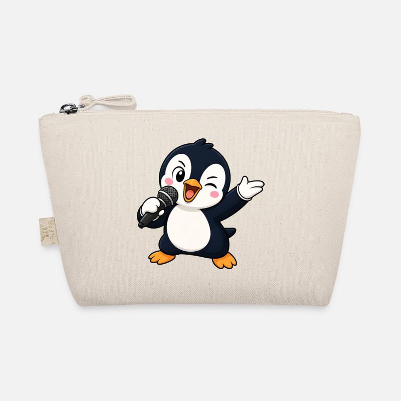 Cute Penguin Singer Karaoke Musician Funny Organic Pouch