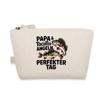 Papa und Tochter angeln zusammen - Bio-Täschchen - Natur - Vorne