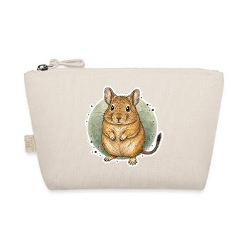 Standing Degu With Green Watercolor Circle - Bio-Täschchen - Natur - Vorne