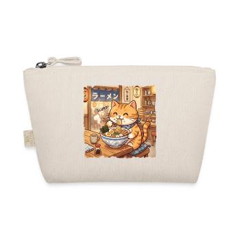 Kawaii Ramen Cat Retro Japanese Noodles Artwork - Organic Pouch - nature - Front