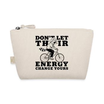 Raccoon Bicycle Saying - Organic Pouch - nature - Front