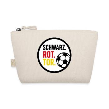 Schwarz Rot Tor Deutschland Fußball Fan - Bio-Täschchen - Natur - Vorne