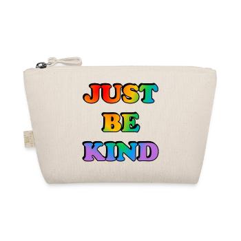 Just Be Kind Rainbow Text - Organic Pouch - nature - Front