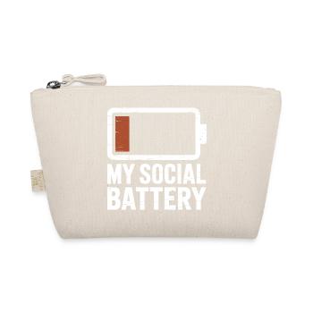 Social Battery Introvertiert Leere Batterie Akku - Bio-Täschchen - Natur - Vorne