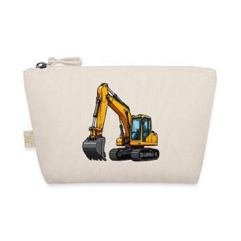 Yellow Excavator Cartoon - Organic Pouch - nature - Front