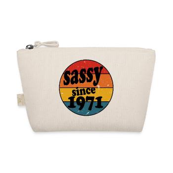 Sassy Since 1971 Retro Circle - Organic Pouch - nature - Front
