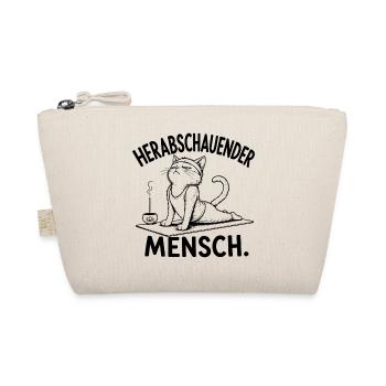 Herabschauender Mensch – Yoga Katze - Bio-Täschchen - Natur - Vorne