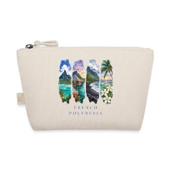 Französisch Polynesien – Südsee Strand Motiv - Bio-Täschchen - Natur - Vorne