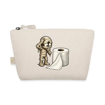 Mummy and Toilet Paper Cartoon - Organic Pouch - nature - Front