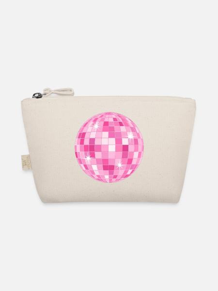 Knallpinke Discokugel - Bio-Täschchen - Natur