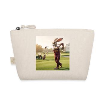 Golf Bunny in Maroon Polo - Organic Pouch - nature - Front