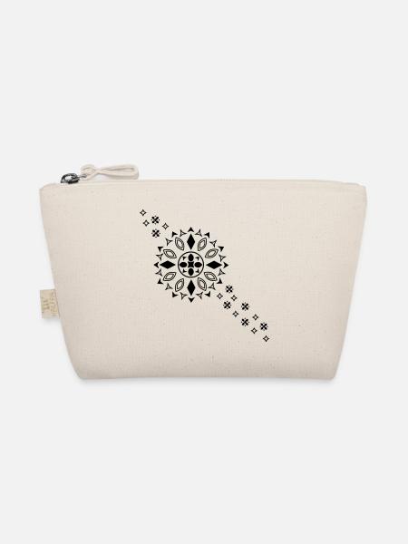 Black Mandala Bloom - Organic Pouch - nature