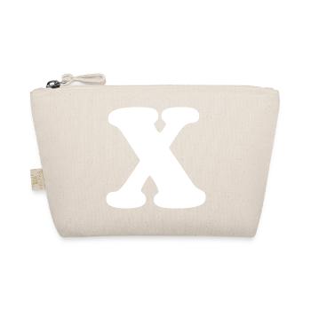 Großes X Stil-Print | Buchstabe X | X Logo - Bio-Täschchen - Natur - Vorne