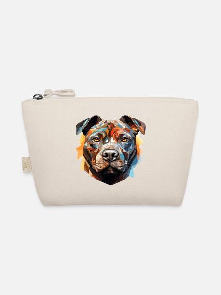 Bunter polygonaler Hund - 052 - Bio-Täschchen - Natur