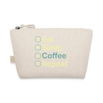 Essen Schlaf Kaffee Wiederholen Lustiges Kaffee-Liebhaber-Geschenk - Bio-Täschchen - Natur - Vorne