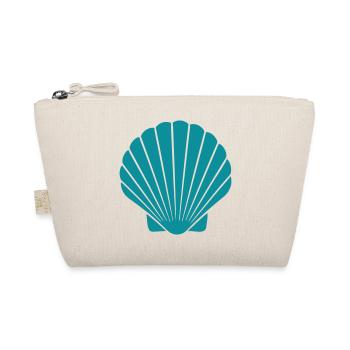 Turquoise Seashell Graphic Beach Motif - Organic Pouch - nature - Front
