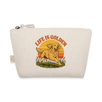Life is golden with Golden Retriever - Organic Pouch - nature - Front