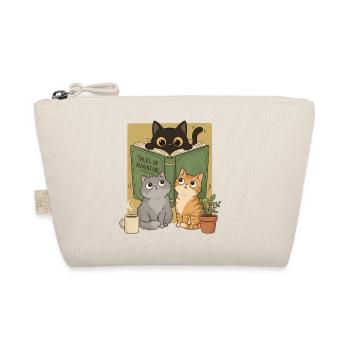Retro Neugierige Lesekatze Graphic Book Lover Cat - Bio-Täschchen - Natur - Vorne