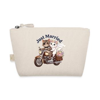 Just Married Katzen auf Motorrad - Bio-Täschchen - Natur - Vorne
