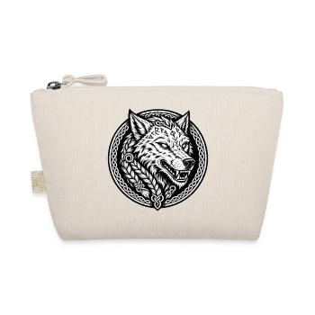 Norse Fenrir Wolf - Viking Runes - Organic Pouch - nature - Front