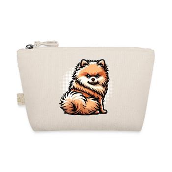 Pomeranian Pomeranian Pomeranian Spitz Dog Miniature Spitz Holder - Organic Pouch - nature - Front