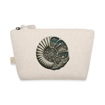 Ammonite Fossil Prehistoric Reef Cutaway - Organic Pouch - nature - Front
