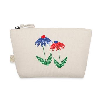 Flowers Blue Red - Organic Pouch - nature - Front