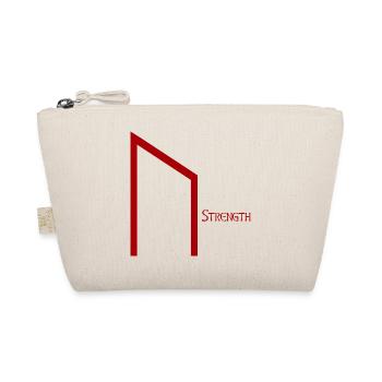 Uruz Rune with Sense Red – Viking Futhark Norse - Organic Pouch - nature - Front