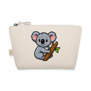 Pixel koala on a branch – retro forest motif - Organic Pouch - nature - Front