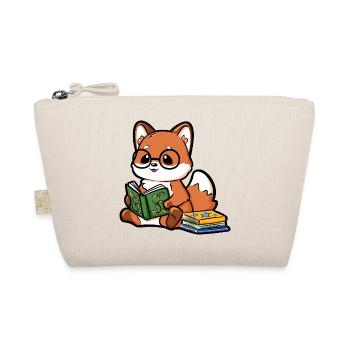 Lesender Fuchs mit Brille und Büchern  - Bio-Täschchen - Natur - Vorne